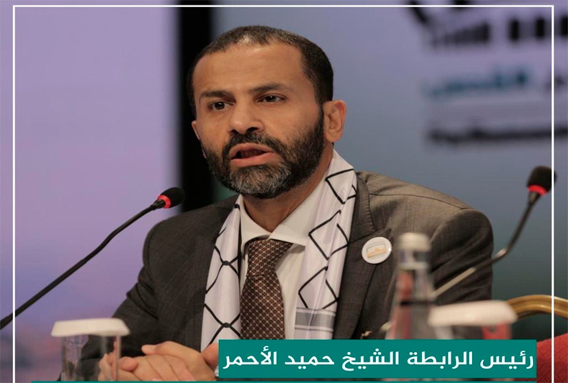 الشيخ حميد الأحمر يؤكد على ضرورة التصدي لمخططات الاحتلال المتطرفة تجاه مدينة القدس والشعب الفلسطيني
